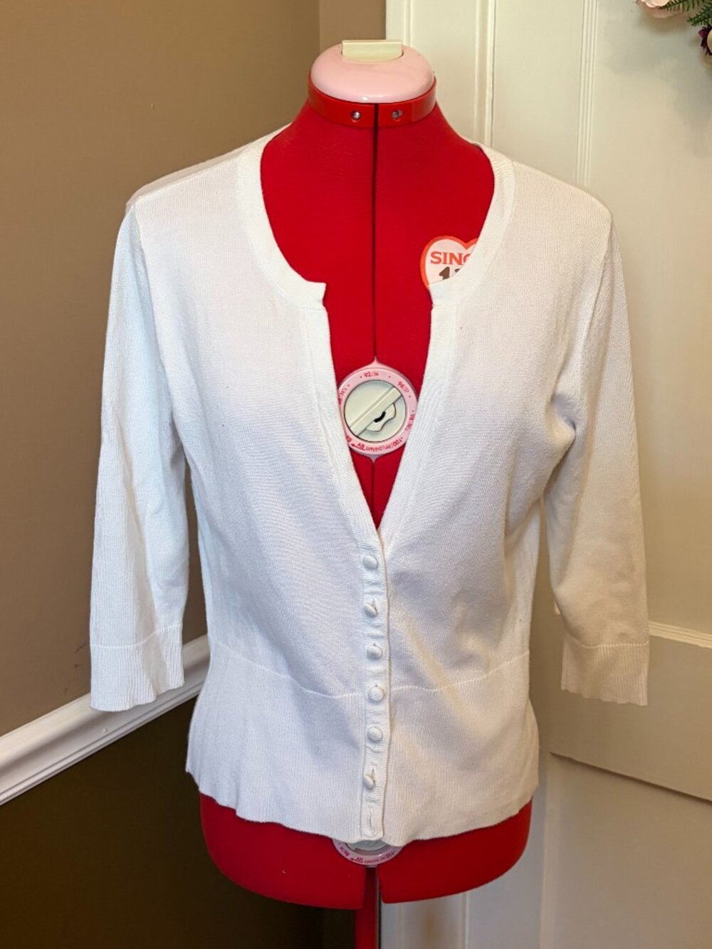 White House Black Market || White 3/4 Cardigan